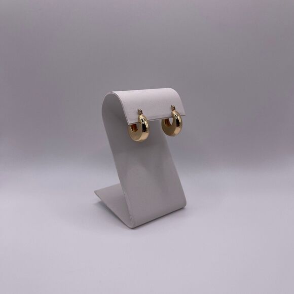 Macy’s Women's 14K Yellow Gold Polished Graduated Chunky Hoop Earrings - Picture 1 of 10